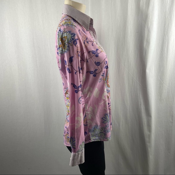 ETRO Paisley Print Long Sleeve Fitted Button Down Shirt 42 (US 6) - Picture 3 of 12